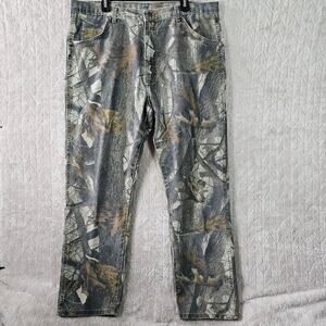 Wrangler Pro Gear Realtree Jeans Mens 38x31 Woodland Baggy Faded Streetwear Y2K